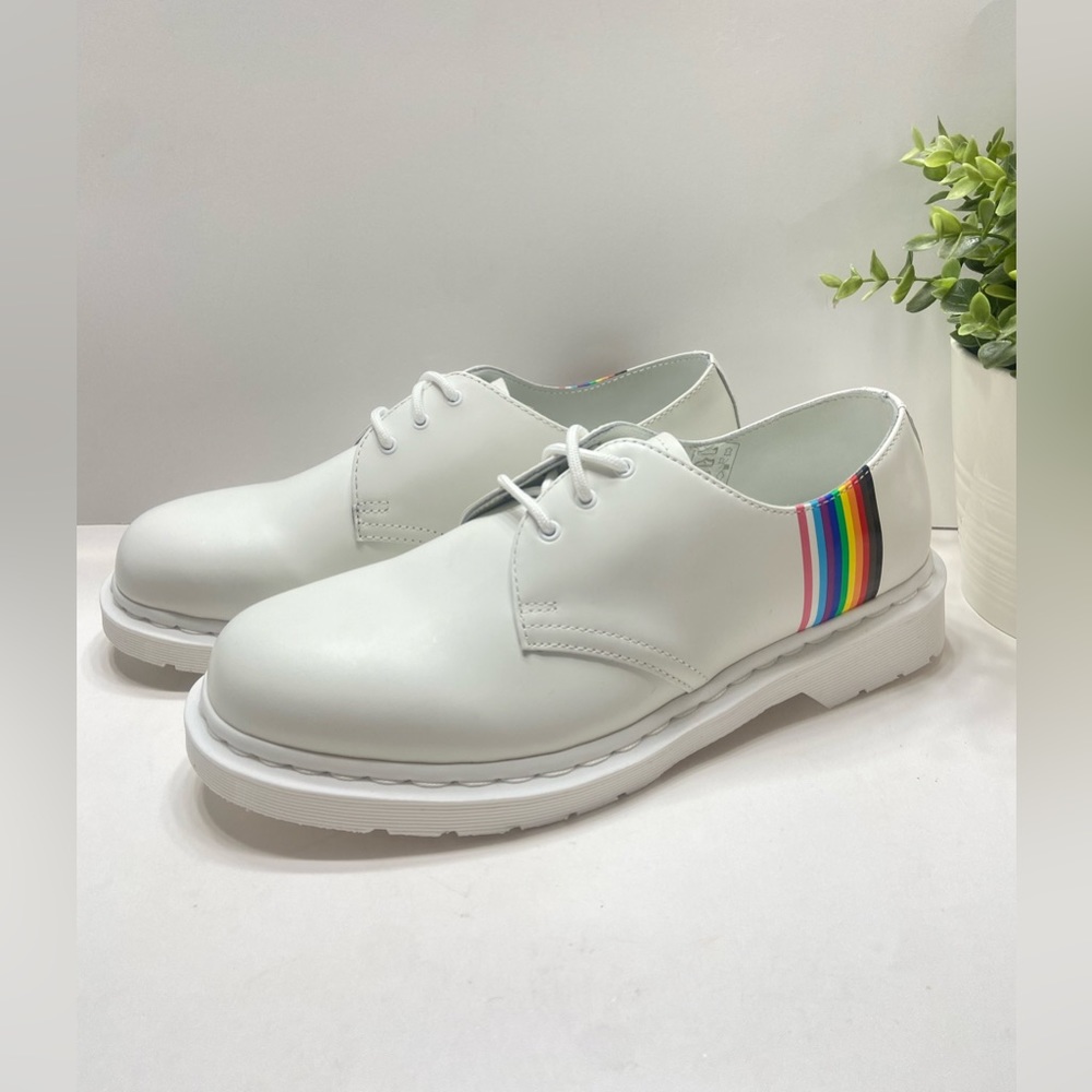 NEW Dr Martens 1461 For Pride Oxford Shoes White Smooth Leather M9/W10, M10/W 11
